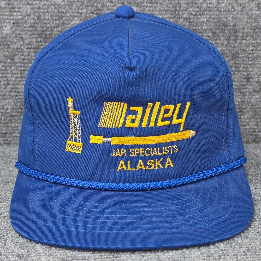 VTG 80s Oil Gas Industry Hat Blue Snapback Alaska Warthog vs Greenpeace Rare